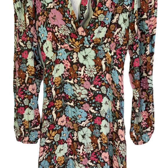 FRNCH Paris Aida Small Multi-Color Floral Open Tie-Back Midi Dress - NWT - Picture 6 of 16